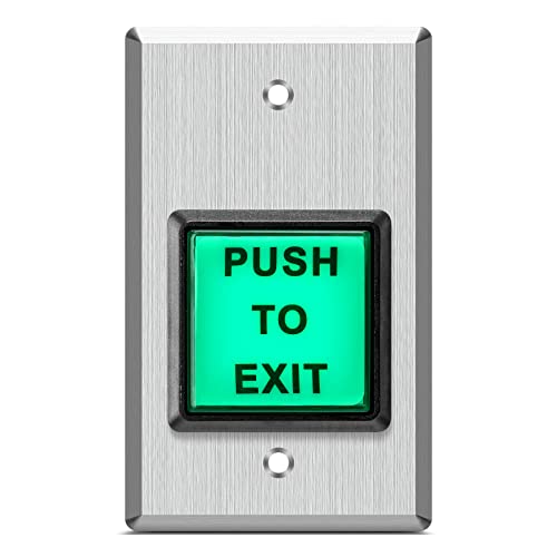 Briidea Push to Exit Button, Indoor Green Square Request to Exit Taste mit grünem LED Quadrat, aus Edelstahl, robust und langlebig von briidea