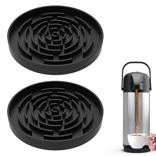 Abtropfschale kompatibel mit Hamilton Beach Kaffee-Urne, 2 Stück, schwarze Silikon-Tropfmatte für Vondior-Kaffeekaraffe und andere Getränkespender Abtropfschale kompatibel mit Hamilton Beach Kaffee-Urne, 2 Stück, schwarze Silikon-Tropfmatte für Vondior-Kaffeekaraffe und andere Getränkespender von brikinte