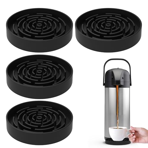 Abtropfschale kompatibel mit Hamilton Beach Kaffee-Urne, 4 Stück, schwarze Silikon-Tropfmatte für Vondior-Kaffeekaraffe und andere Getränkespender von brikinte