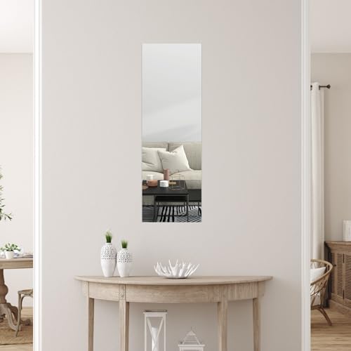 brisafe Bruchsicherer Wandspiegel groß Silber 30 x 90 cm | Spiegel modern zum Aufhängen an Tür oder Wand im Schlafzimmer, Diele, Wohnzimmer & Bad von brisafe