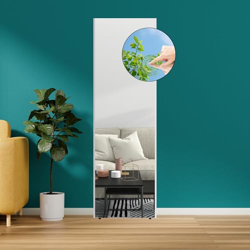 brisafe Wandspiegel Ganzkörperspiegel unzerbrechlich & modern I Spiegel 160 x 50 cm groß zum Aufhängen I dünner Aluminium-Rahmen in Silber I bruchsicher & leicht von brisafe