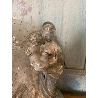 Antike Maria Mit Ihrem Kind Aus Silbernem Glas von brocadeaux