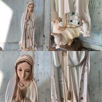 Wunderschöne Alte, Nicht Antike Maria Statue Aus Verbundstoff Mit Liebevollen Details von brocadeaux