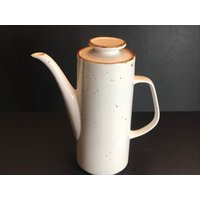 Vintage, J & G Meakin, Lifestyle Muster, Kaffeekanne, Cremefarben Gesprenkelt in Braun, Steinzeug, 1970Er Jahre von brocantechezaicha