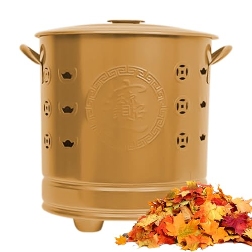 Burn Barrel - Aus Rostfreiem Stahl, Brennende Trommel Mit Deckel | Outdoor-Lagerfeuerfass Mit Hitzebeständigem Struktur Und Robustem Material, Verbrennung Von Müll- Und Papiergärten, Terrassen, Campin von brooksnaji