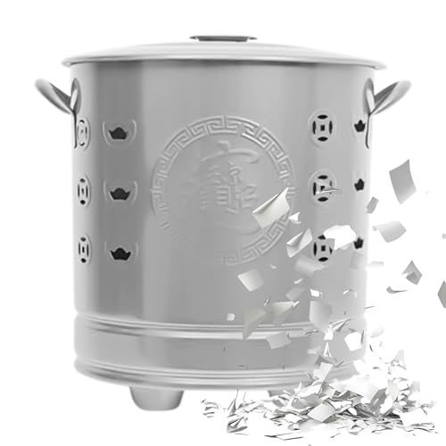 Burn Barrel - Aus Rostfreiem Stahl, Brennende Trommel Mit Deckel | Outdoor-Lagerfeuerfass Mit Hitzebeständigem Struktur Und Robustem Material, Verbrennung Von Müll- Und Papiergärten, Terrassen, Campin von brooksnaji