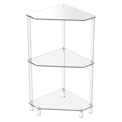Couchtisch – dreieckiger Ecktisch aus Acryl, Ecktisch mit 3 Ebenen | schmaler Ecktisch mit, transparenter Mehrzweck-Organizer für Zuhause, Wohnzimmer von brooksnaji