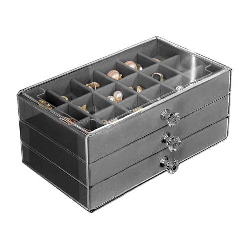 Crystal Display Rack - Acrylgehäuse mit 54 Fächern, optisch ansprechende Sammelbox | Crystal Display Case für Sammler aus Holz Kollektion Lock Kollektion Schmuck Ansicht von brooksnaji
