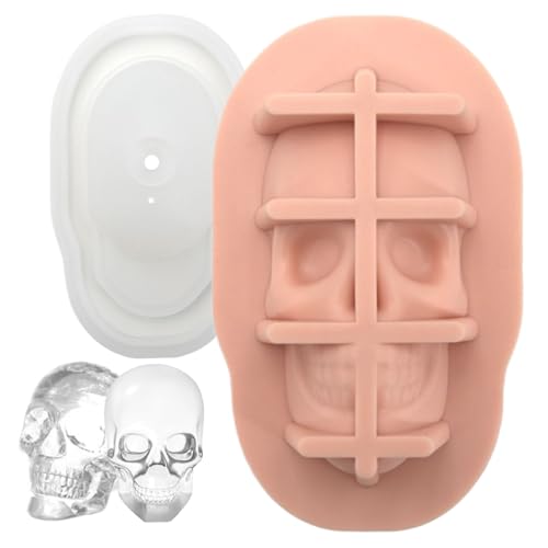 Eiswürfelform für Getränke – Gefrierform im Totenkopf-Design, wiederverwendbare Silikon-Eisform | Neuheit Cocktail-Eistablett, Schokoladenform im Gefrierfach von brooksnaji