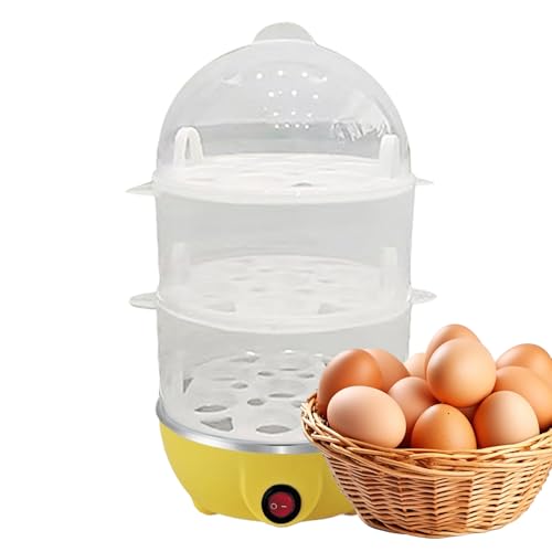 Elektrischer Eierkocher mit 3 Kochstufen, Multifunktions-Dampfgarer für Mais, Nudeln, Ravioli und Haferbrei von brooksnaji