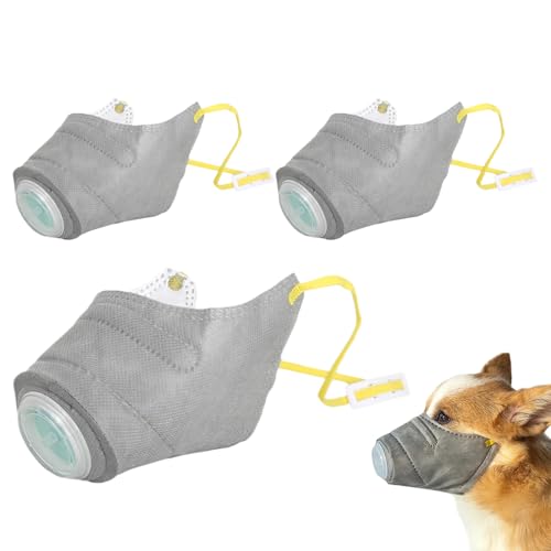 Hundemaske Atemschutz, Gesichtsmaske Mit Luftfilter Wiederverwendbar, 3 Stück Tiergesichtsbedeckung Flexibler Sitz Anpassbar Für Spaziergänge Camping von brooksnaji