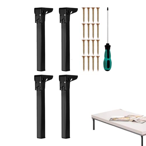 Klappbare Tischbeine, Set mit 4 verstellbaren Füßen für Tisch – Möbelfüße mit Bodenschutz aus Gummi für Stuhl, Schreibtisch und Kommode von brooksnaji
