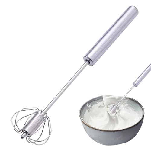 Manueller Küchenbesen – halbautomatisch rotierender Schlägel, Edelstahl-Handmixer | Küchenwerkzeuge, antihaftbeschichteter Schneebesen, Mixer, langer Griff, Eierbeater für Milchshakes, Schlagsahne Manueller Küchenbesen – halbautomatisch rotierender Schlägel, Edelstahl-Handmixer | Küchenwerkzeuge, antihaftbeschichteter Schneebesen, Mixer, langer Griff, Eierbeater für Milchshakes, Schlagsahne von brooksnaji
