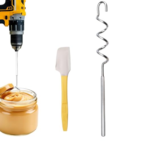 Marmeladen-Mischwerkzeug, Nussbutter-Hersteller, Edelstahl-Handrührgerät mit Silikonspatel | Tragbarer Nussbutter-Rührer, Misch-Gadget von brooksnaji