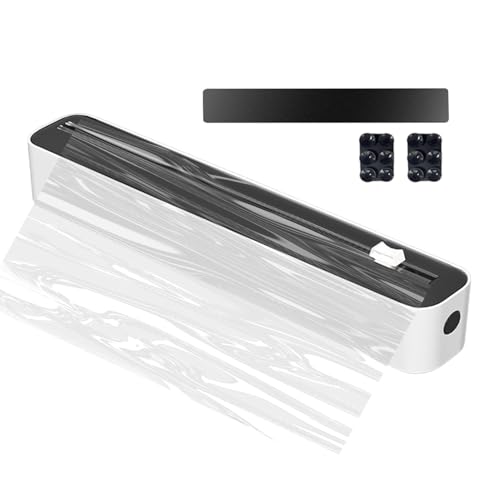 Nachfüllbarer Umschlagspender, Lebensmittelbeutelspender mit Cuttermesser - ClingFilm Kitchen Roll Dispensver Cutter - Praktische multifunktionale Küchenbeutelaufbewahrung von brooksnaji