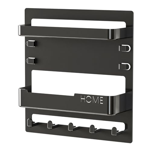 Nachttischhalterung – zum Aufkleben auf Schlafzimmerregal, Wandmontage, schwimmende Leiste | selbstklebende Seitentischhalterung mit Haken und Kabel-Clips, Organizer- für Handy, Fernbedienung Nachttischhalterung – zum Aufkleben auf Schlafzimmerregal, Wandmontage, schwimmende Leiste | selbstklebende Seitentischhalterung mit Haken und Kabel-Clips, Organizer- für Handy, Fernbedienung von brooksnaji