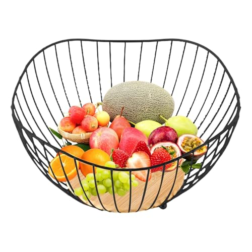 Obstkorb für Arbeitsplatte, Küche | Drahtkorb schwarz – tragbare Organisation für Empfänge, Partys und elegante Präsentation Obstkorb für Arbeitsplatte, Küche | Drahtkorb schwarz – tragbare Organisation für Empfänge, Partys und elegante Präsentation von brooksnaji