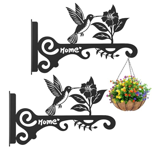 Pflanzenaufhänger für den Außenbereich, 25,4 cm, Metallregal, Wandmontage, mit Vogelblumen-Design für Terrasse, Laterne, Windspiel, Innenveranda, Balkon, Hof Pflanzenaufhänger für den Außenbereich, 25,4 cm, Metallregal, Wandmontage, mit Vogelblumen-Design für Terrasse, Laterne, Windspiel, Innenveranda, Balkon, Hof von brooksnaji