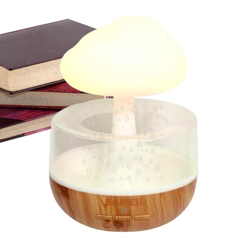 Raindrop Luftbefeuchter, Wolken-Luftbefeuchter, 400 ml Pilz-Luftbefeuchter für das Zimmer mit einstellbaren LED-Lichtern | Weiße Rauschen Befeuchtung, Diffusor von brooksnaji