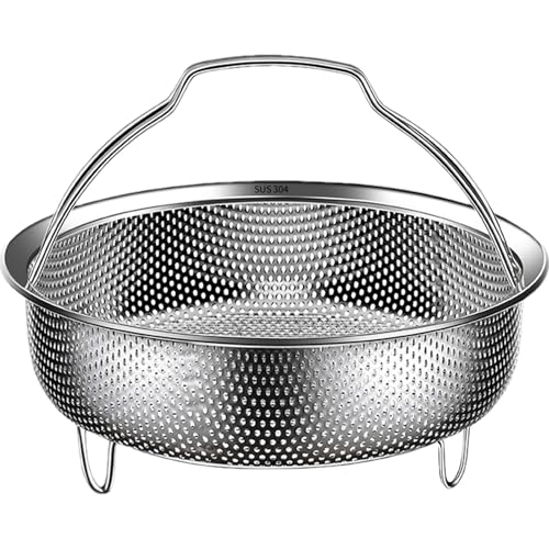 Reis-Waschmaschine – Dampfkorb zum Kochen aus Edelstahl, Dampfgarer | -Dampfteller mit Griff und Bodenfuß, Dampfkorb für Schnellkochtöpfe von brooksnaji