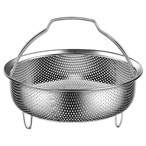 Reis-Waschmaschine – Dampfkorb zum Kochen aus Edelstahl, Dampfgarer | Gemüse-Dampfteller mit Griff und Bodenfuß, Dampfkorb für Schnellkochtöpfe von brooksnaji
