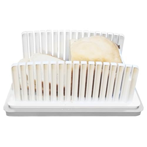Toastschneider – robustes Kunststoffmaterial, einstellbare Schnittfestigkeit | Brotschneidebrett mit Paniermehl, klappbarem Toastbrot für Käse, Schinken, Sandwiches, Jakobsmuscheln und Frühstück von brooksnaji