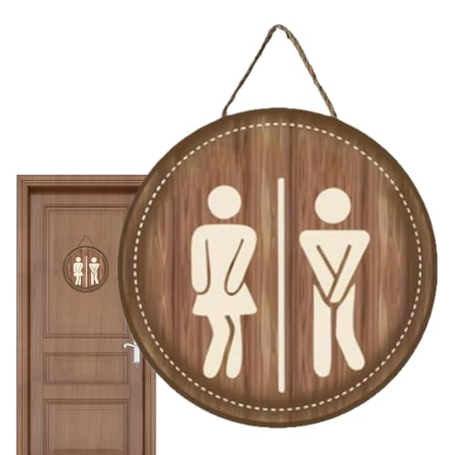 Toilettenschild - Badschild aus Holz Dekoration für öffentliche Räume | Rustikale Einrichtung für Büro Haus Guesthouse Schule Hotel von brooksnaji