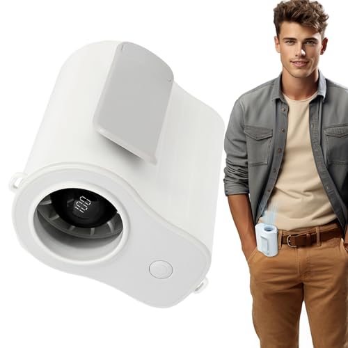 Tragbarer Gürtelventilator – 4000 mAh, tragbarer Clip auf Clip in der Taille Breeze Gerät | digitaler Kühlventilator, freihändig von brooksnaji