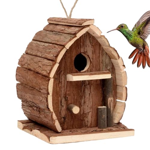 Vogelhäuser | Dekorative Vogelhäuser | Holzkäfig Unterschlupf Futterbox Dekoratives Nest für Terrasse Hinterhof Baum Fenster Balkon Deck von brooksnaji