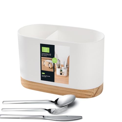 brooksnaji Besteckhalter - Besteck Aufbewahrungsständer - 2-Fach Essstäbchen Halter Geschirr Abtropfhalter Für Haushalt Küche Café Restaurant von brooksnaji