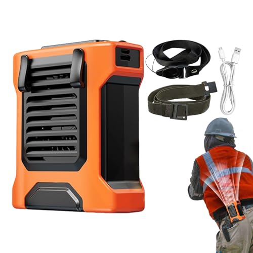 brooksnaji Taillenventilator - Outdoor Lüfter Mit 4 Einstellbaren Geschwindigkeitsstufen,Aufladbar Mit Taschenlampe Und Powerbank Für Camping Angeln Und Outdoor Sport von brooksnaji