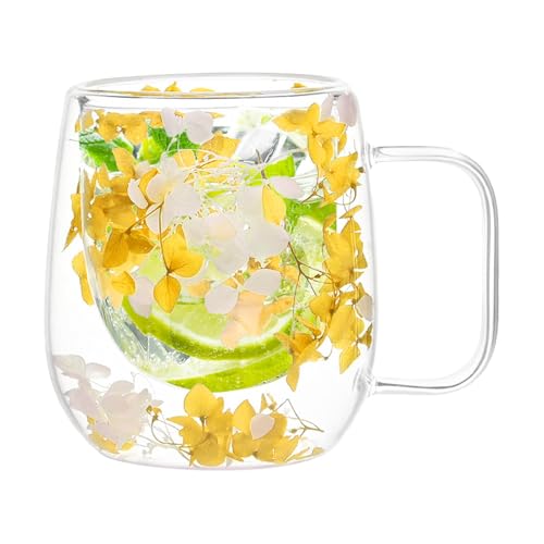 brooksnaji Thermobecher - Blumen-Thermobecher 200 ml | Thermobecher mit Henkeln für Saft, Getränke und Wasser von brooksnaji