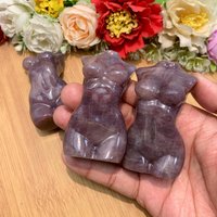 1Pc 8cm Purple Rose Quartz Standing Female Torso | Healing Crystal Home Decor Father's Day Gift von brosscrystal