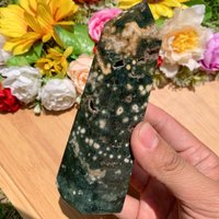 1Pc Natural Geode Druzy Ocean Jasper Crystal Quartz Towers Points, Christmas Gift von brosscrystal