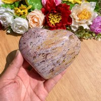 1Pc Natural Ocean Jasper Crystal Quartz Heart Carvings, Father's Day Gift Father's von brosscrystal
