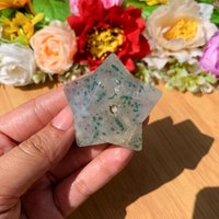 1Pc Natural Polished Green Clear Moss Agate Crystal Stone Star Home Decor Healing Chakra Energy Mom Gifts, Father's Day Gift von brosscrystal