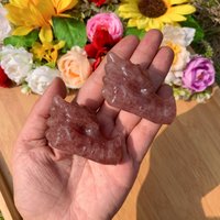 2" Natural Quality Handmade Polished Strawberry Quartz Stone Dragon Head Crystal Carving Home Decor Healing Chakra Energy Mom Gifts von brosscrystal