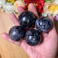5cm+ Mystic Merlinite Indigo Gabbro Spheres Crystal Ball Healing Chakra Free Stand Gifts von brosscrystal