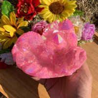 Angel Aura Quartz Heart - Sparkling Pink Geode Cluster For Healing, Ideal Housewarming Gift & Home Decor Accent, Halloween von brosscrystal