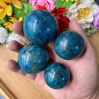 Crystal Gifts - Blue Apatite Polished Spheres in 4 Sizes Healing For Spiritual Balance Unique Gemstone Gift Father's Day von brosscrystal