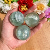 Green Fluorite Sphere, Crystal Ball, Palm Stone, Polished Healing Mineral von brosscrystal