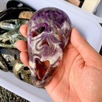 Hand-Polished Crystal Scream Masks - Gothic Skull Carvings, Grounding & Protection Stones, Unique Housewarming Present Christmas Gift Hand-Polished Crystal Scream Masks - Gothic Skull Carvings, Grounding & Protection Stones, Unique Housewarming Present Christmas Gift von brosscrystal