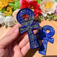 Lapis Lazuli Ankh, Hand Carved Blue Crystal Home Decor, Healing Carving Life Key, Energy Crystals, Gifts von brosscrystal