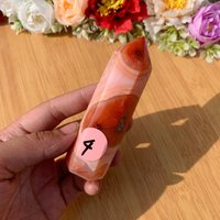 Natural Handmade Crystal Druzy Geode Red Carnelian Agate Stone Tower Point Home Decor Healing Chakra Energy Friends Mom Gifts von brosscrystal