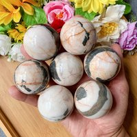 Pink Zebra Jasper Sphere, 4.5cm Crystal Ball For Home Decor, Perfect Spiritual Gift, Christmas Gift von brosscrystal