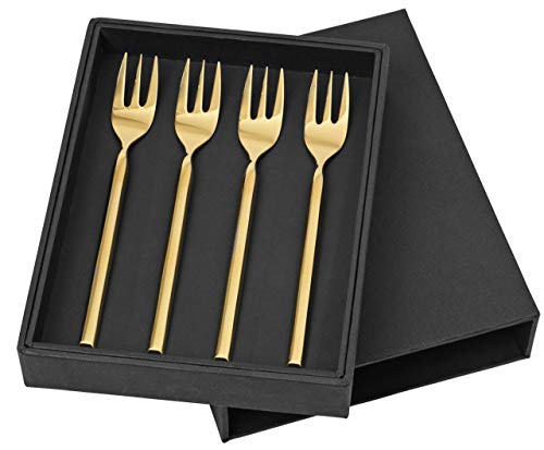 Broste Copenhagen 14479036 Tvis Kuchengabel Set, Edelstahl, Gold, 16,5cm von broste Copenhagen