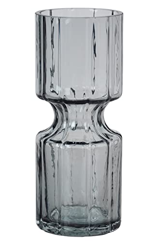 Broste Copenhagen Hyacint Vase aus Mundgeblasenem Glas in der Farbe Smoked Pearl, Maße: 8cm x 8cm x 20cm, 14496146 von broste Copenhagen