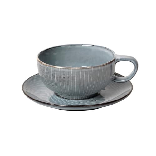 Broste Copenhagen 14533220 Nordic Sea Tasse mit Unterteller, Steingut, 25ml von broste Copenhagen