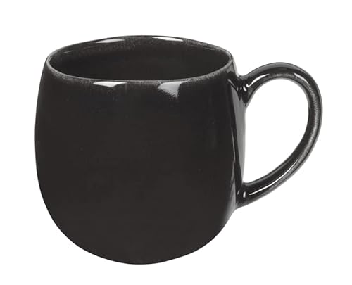 Broste Copenhagen Nordic Coal Teetasse aus Steingut, Unikat, spülmaschinenfest, mikrowellengeeignet, Fassungsvermögen: 0,45 ml, Maße: Höhe: 10 cm, Durchmesser: 9 cm, 14533465 von broste Copenhagen