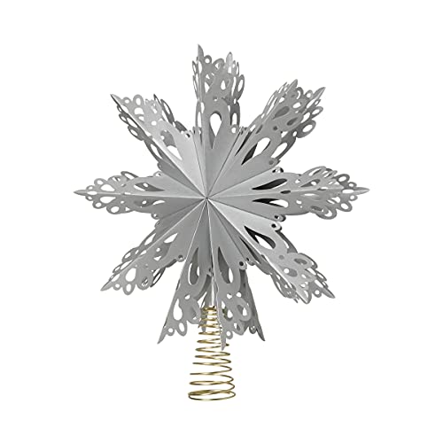 Broste Copenhagen Christbaumspitze Christmas Star aus Papier in der Farbe Silver, 30cm, 70080348 von broste Copenhagen